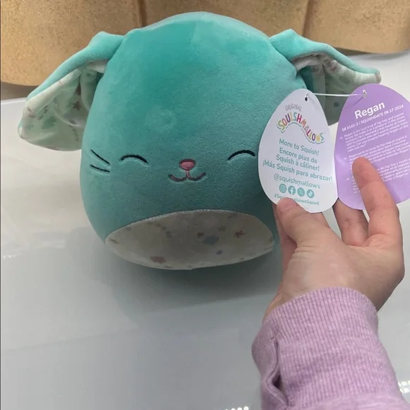 Squishmallow Teal Bunny Plush - Picture 3 of 7
